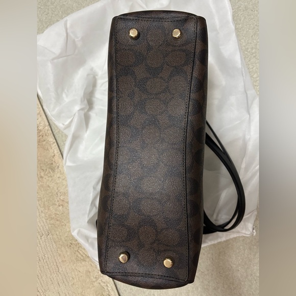 Coach Cammie Dark Brown Tote with Gold Accents W/ Card Case - Picture 9 of 16